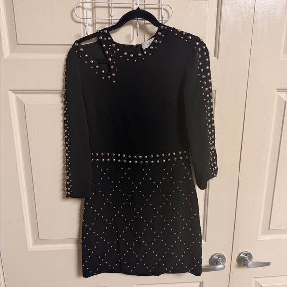 NWOT A.L.C. Taraji Black Silver Studded Mini Dress - Picture 2 of 6